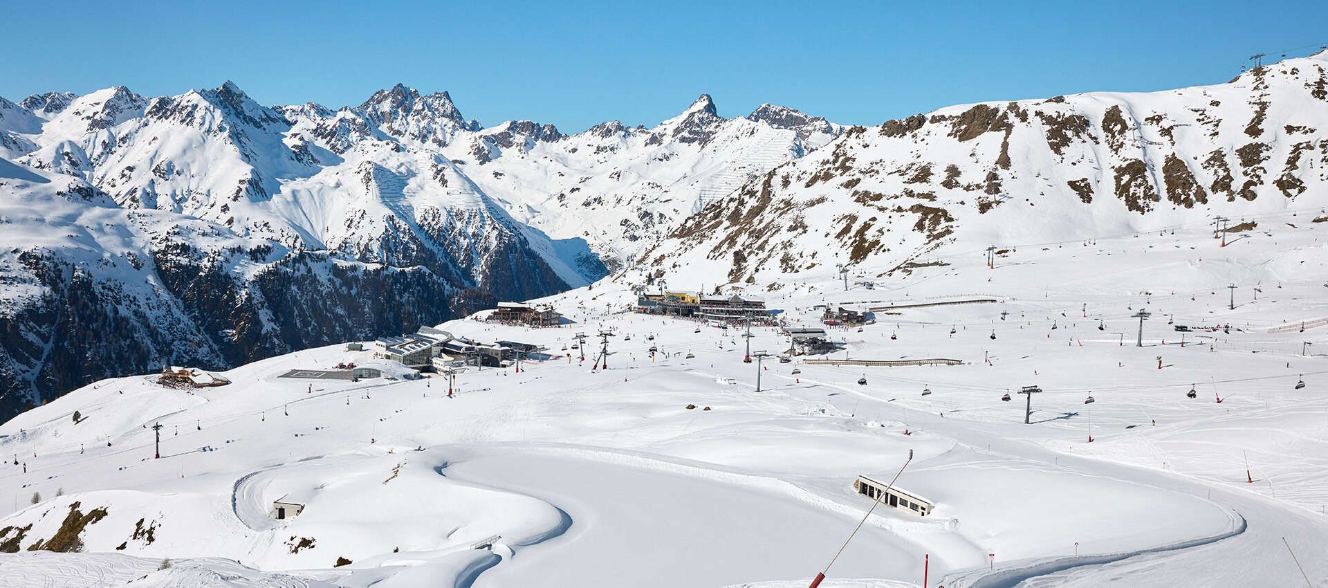 Skigebiet in Ischgl mit der Seilbahn