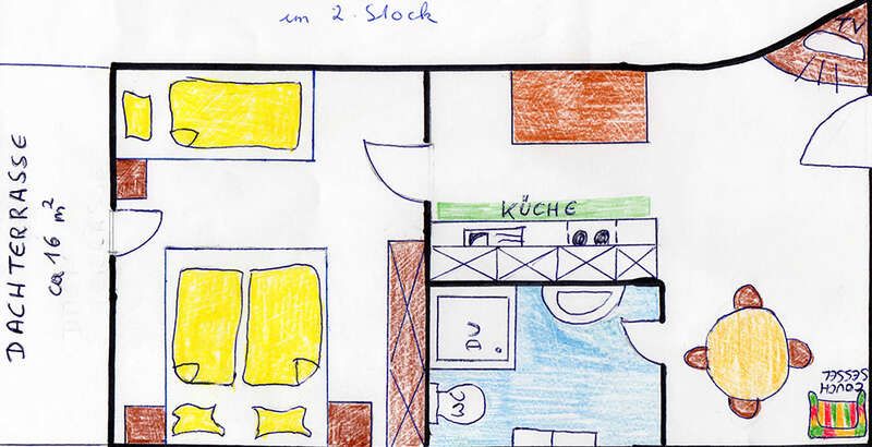 Floor plan of apartment 4 in Apart Gruber