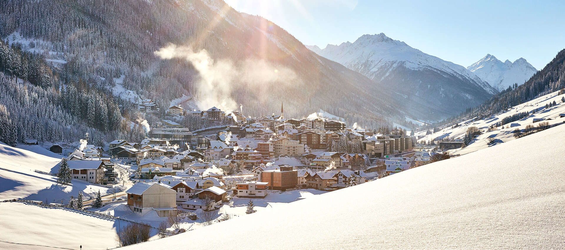 Ortsansicht Ischgl im Winter